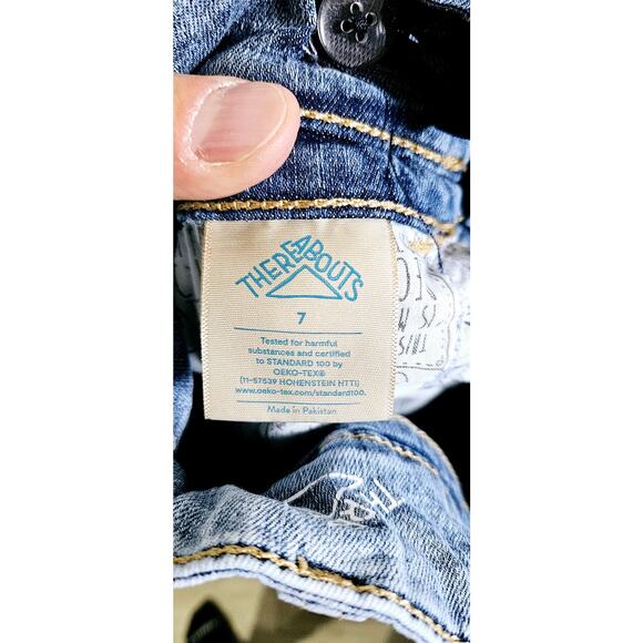 There Abouts Girls 7 Denim Jegging Jeans Light Wash Blue Stretchy Everyday Basic - Picture 7 of 8